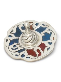Argent sterling coloré Superbe Dreidel , Dreidels , Judaica israélien