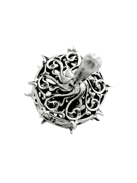 Dreidel en argent sterling décoré floral, Dreidels, Judaica israélien