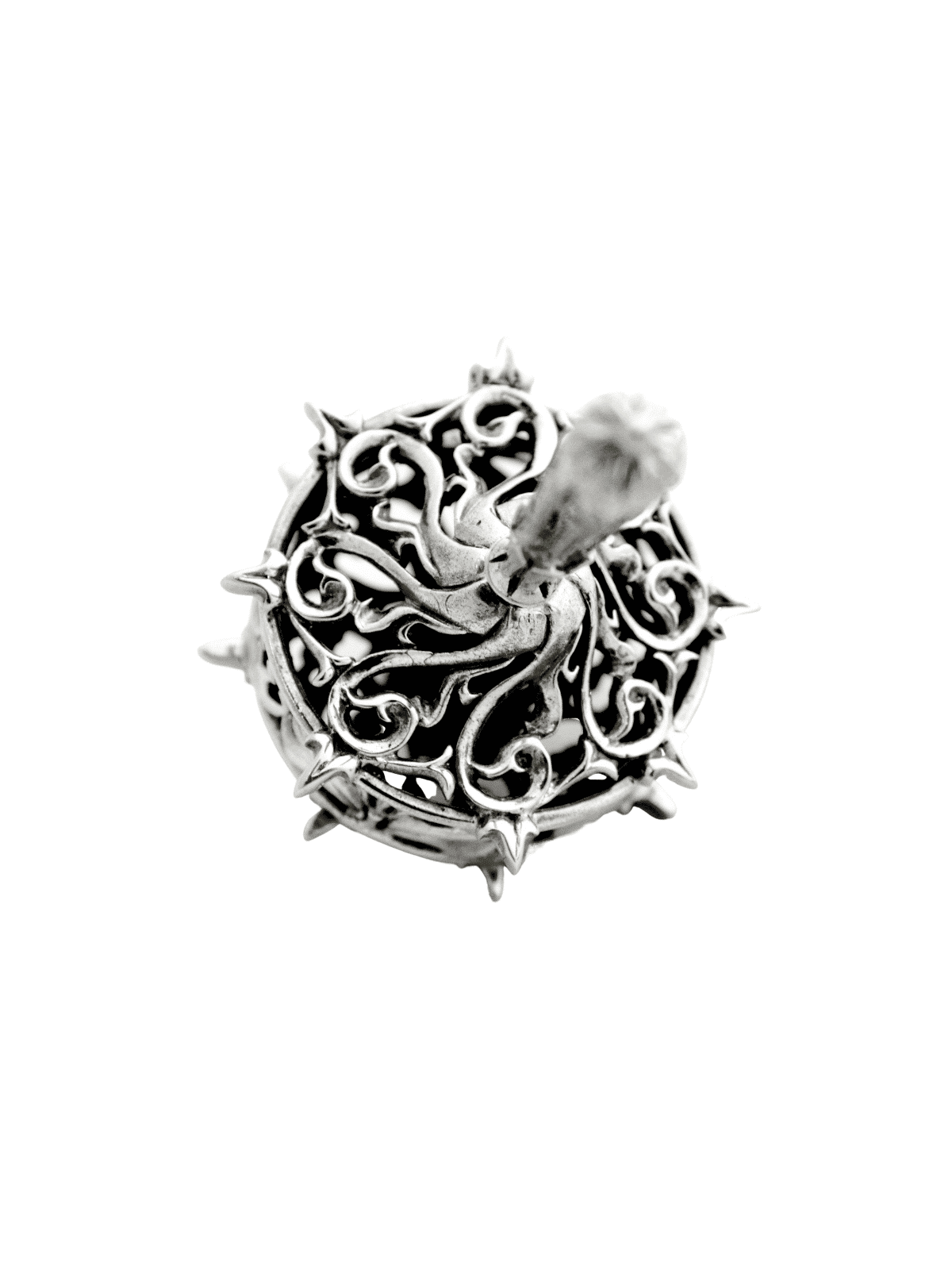 Dreidel en argent sterling décoré floral, Dreidels, Judaica israélien