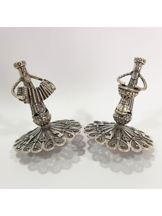 Accordéoniste Musical Sterling Silver Hanukkah Drei , Dreidels , Israël