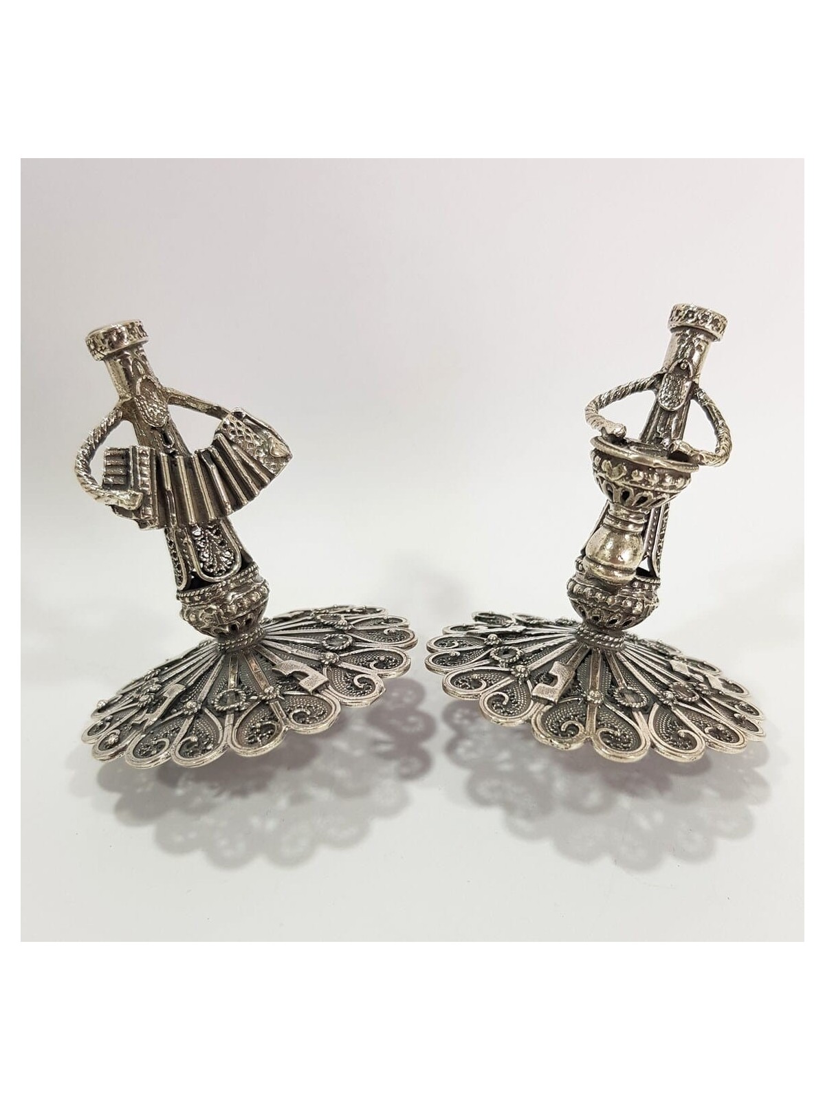 Accordéoniste Musical Sterling Silver Hanukkah Drei , Dreidels , Israël