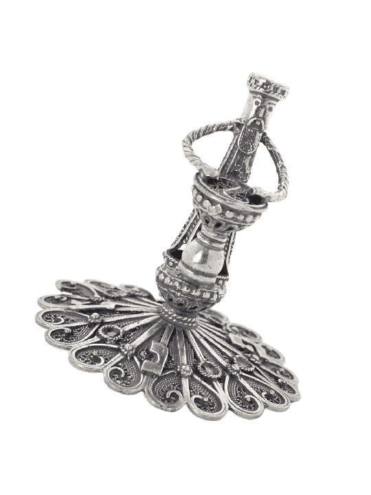 Klezmer Drummer Sterling Silver Hanukkah Dreidel , Hanukkah Gifts , Est