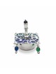 Sterling Silver Blue Enamel & Beads Dreidel , Dreidels , Israeli Judai