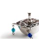 Argent sterling Émail bleu et perles Dreidel , Dreidels , Judai israélien