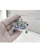 Argent sterling Émail bleu et perles Dreidel , Dreidels , Judai israélien