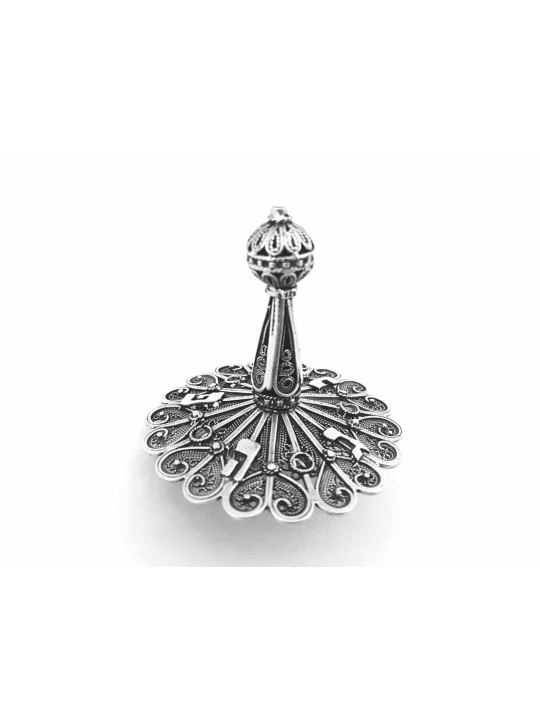 Grands coeurs ornés en forme de filigrane en argent sterling, Dreidels, Israël