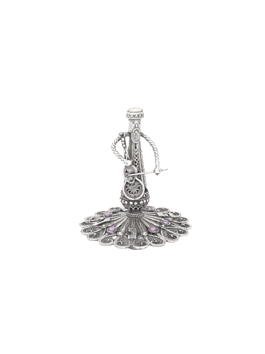 Sterling Silver Music Cellist Player Amethyst Ston , Dreidels , Israel