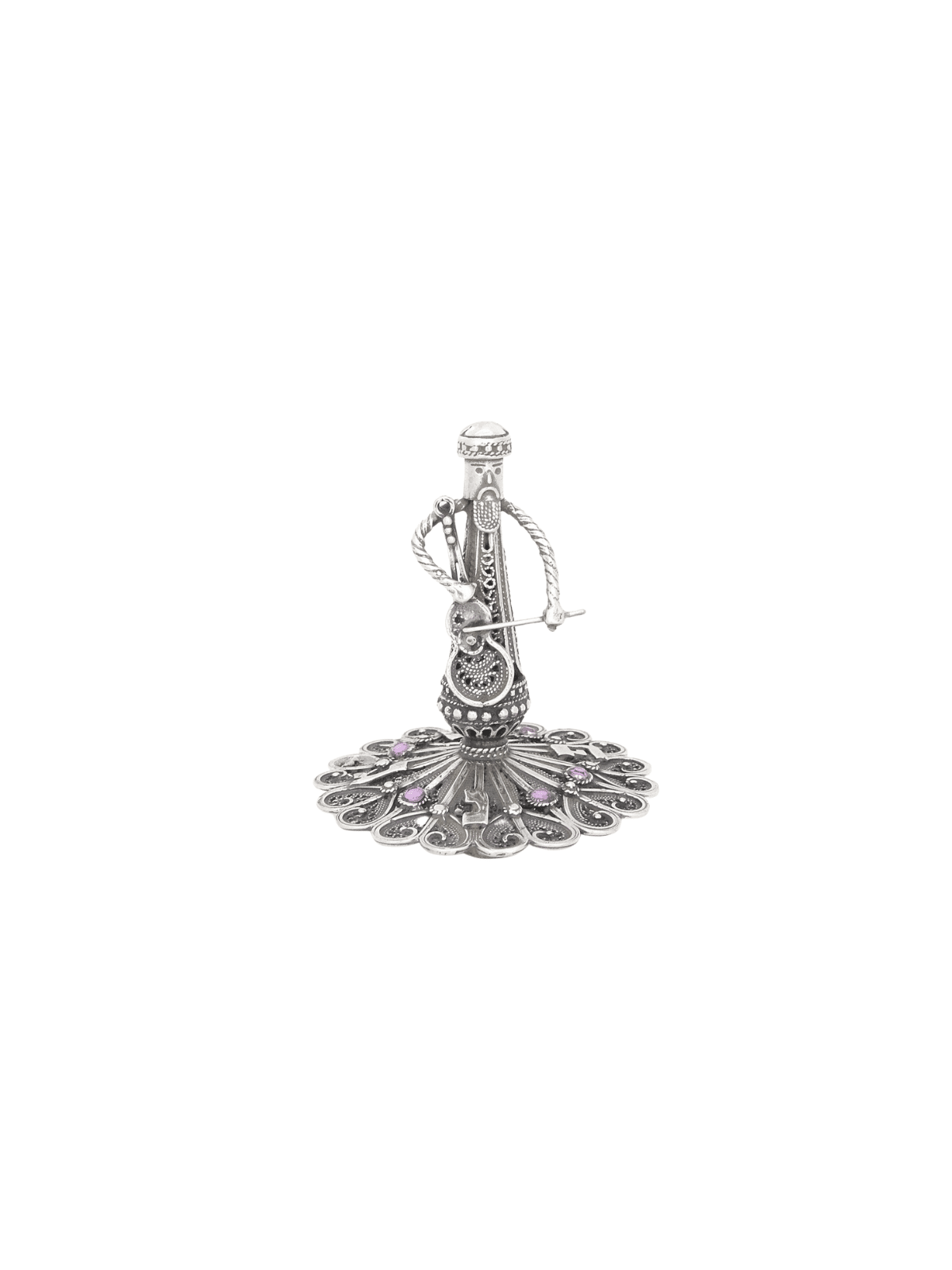 Sterling Silver Music Violoncelliste Player Amethyst Ston , Dreidels , Israël