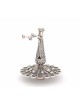 Trompette en filigrane d'argent Dreidel avec pierres blanches, Dreidels, israélien