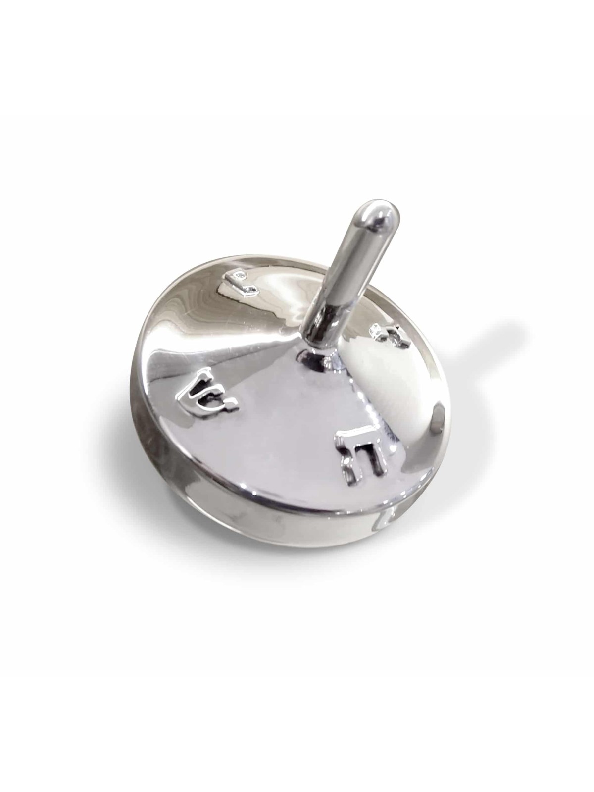 Modern Sleek Sterling Silver Hanukkah Dreidel , Dreidels , Israeli Jud