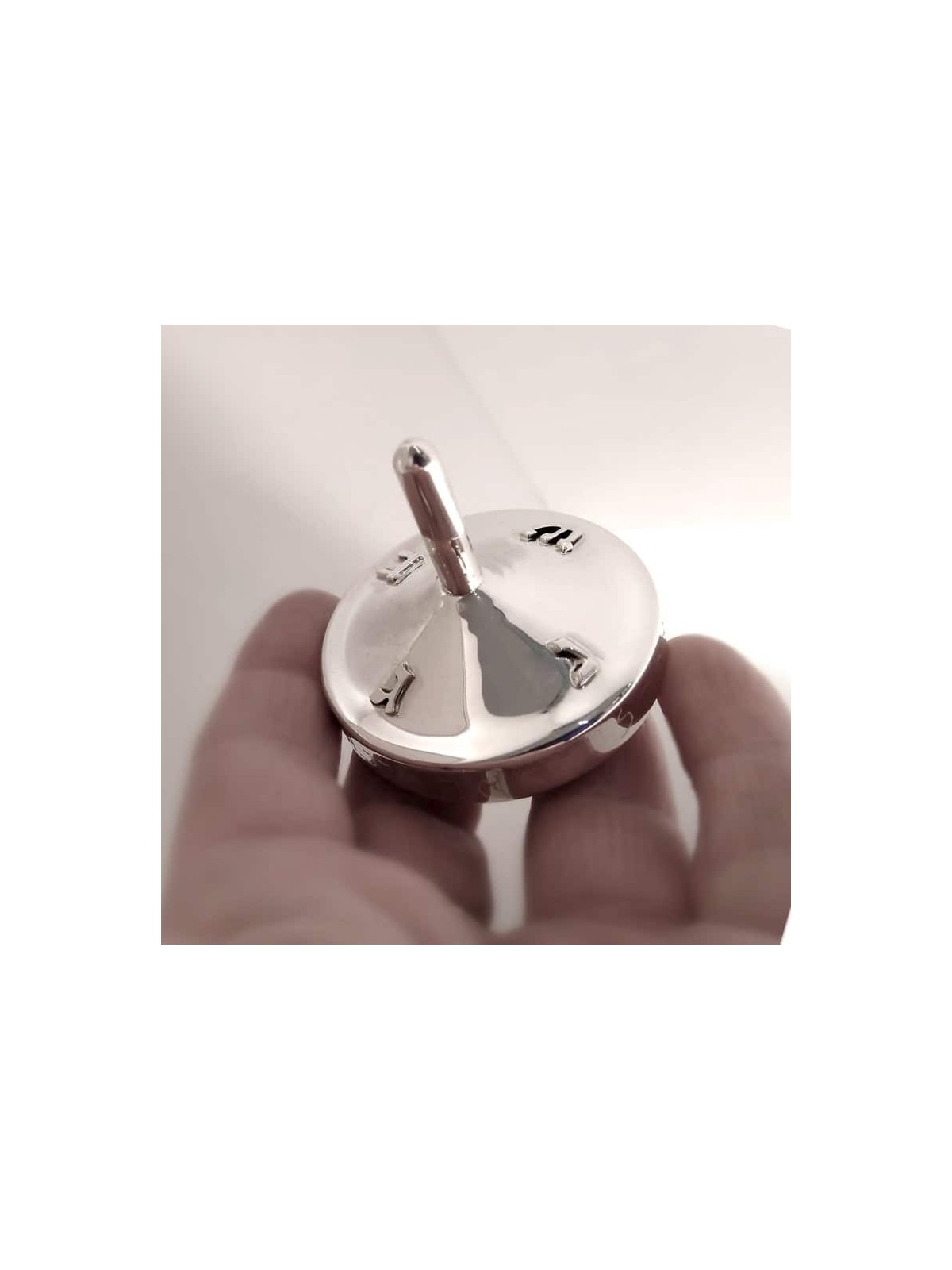 Modern Sleek Sterling Silver Hanukkah Dreidel , Dreidels , Israeli Jud