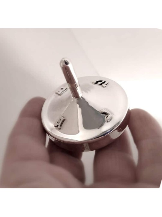 Modern Sleek Sterling Silver Hanukkah Dreidel , Dreidels , Israeli Jud