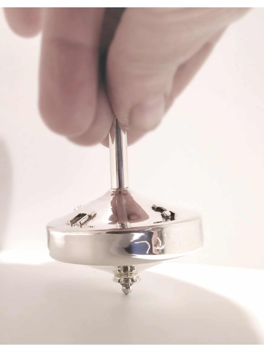 Modern Sleek Sterling Silver Hanukkah Dreidel , Dreidels , Israeli Jud