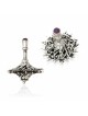 Superbe Dreidel en argent avec pierre d'améthyste, Dreidels, Judai israélien