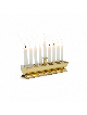 Menorah de voyage en laiton poli moderne pour bougie, Hanukkah moderne M