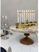 Modern Polished Brass Traveling Menorah for Candle , Modern Hanukkah M