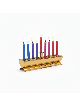 Modern Polished Brass Traveling Menorah for Candle , Modern Hanukkah M
