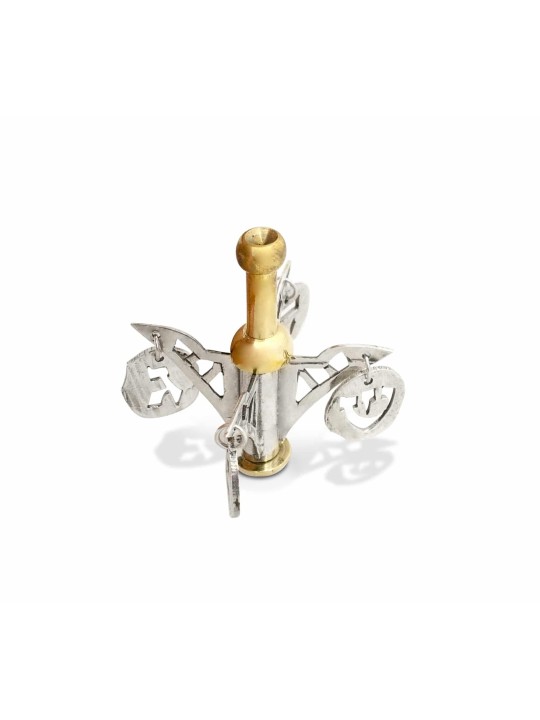 Hanukkah Dreidel Made of Sterling Silver & Brass , Dreidels , Israeli