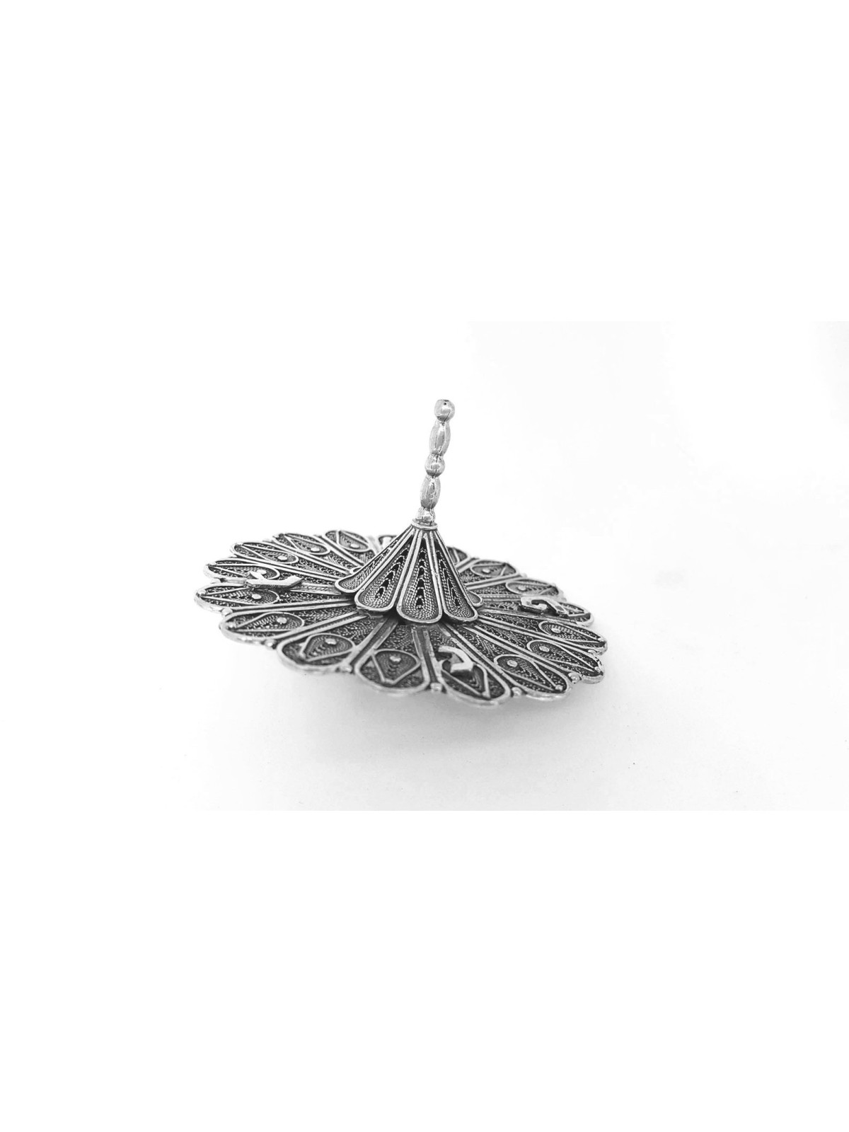 Extra Large Sterling Silver Filigree Dreidel Tradi , Dreidels , Israel