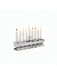Menorah ronde et plate plaquée argent de créateur - Made i, Hanukkah moderne M