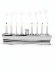 Menorah ronde et plate plaquée argent de créateur - Made i, Hanukkah moderne M