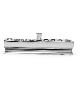 Designer Round Flat Silver Plated Menorah - Made i , Modern Hanukkah M