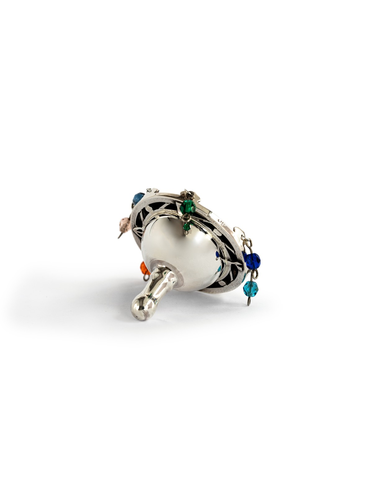 Sterling Silver Dreidel with Crystal Beads , Dreidels , Israeli Judaic