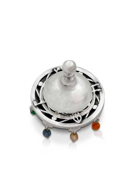 Sterling Silver Dreidel with Crystal Beads , Dreidels , Israeli Judaic