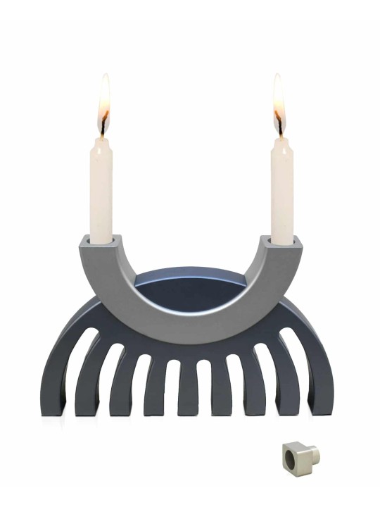 Colorful Flipping Menorah and Shabbat Candlesticks , Jewish Wedding Gi