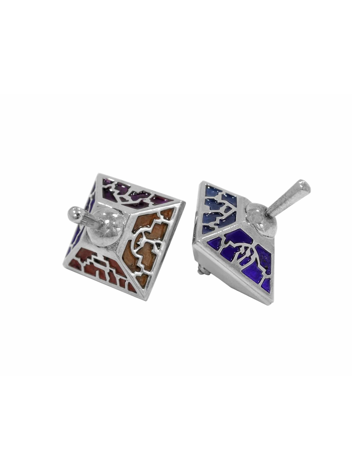 Jerusalem Walls Dreidel with Colorful Enamel , Dreidels , Israeli Juda