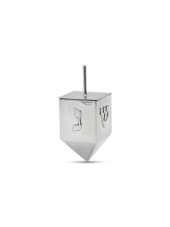 Dreidel géant élégant en argent pur avec lettre hébraïque, Dreidels, Israël