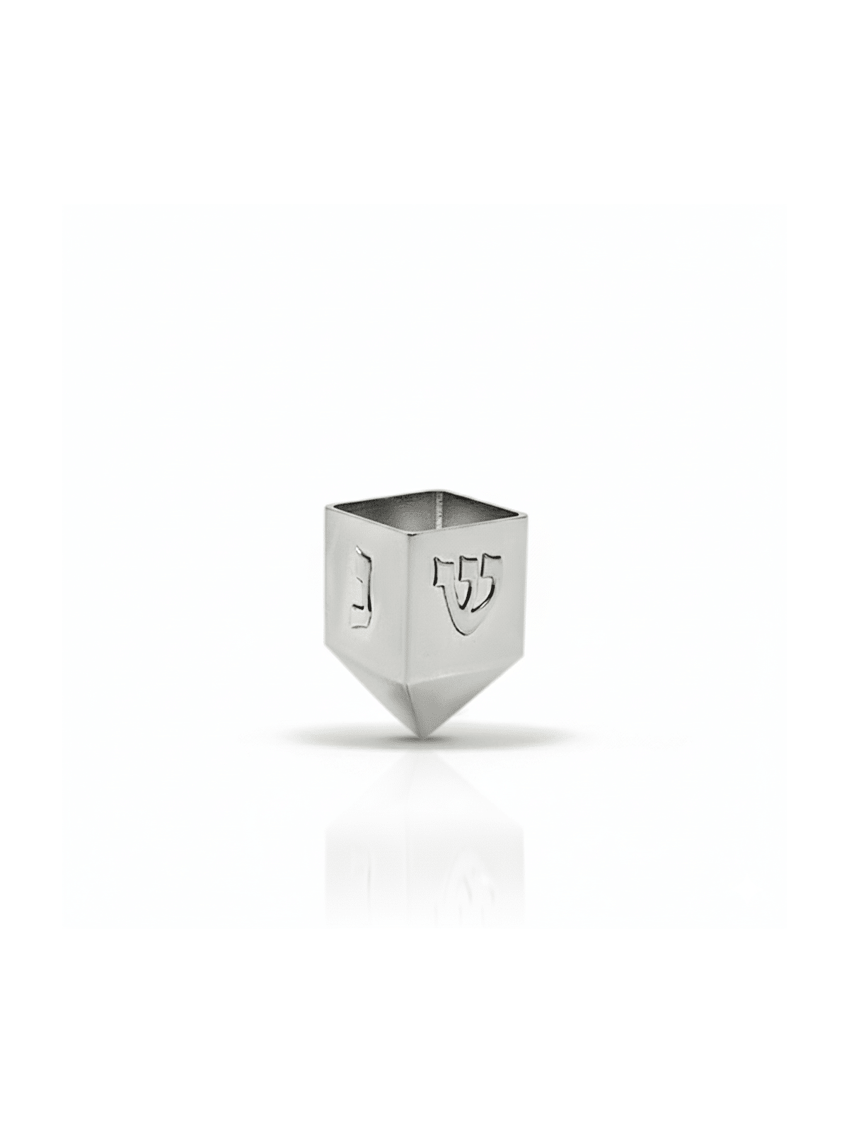 Giant Sleek Pure Silver Dreidel with Hebrew Letter , Dreidels , Israel