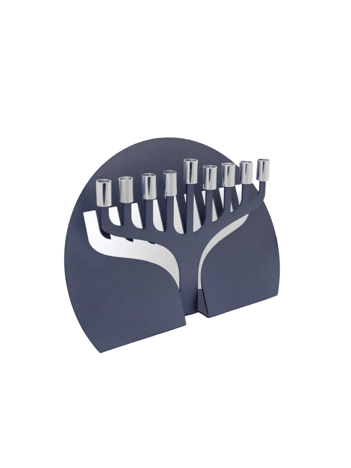 3D Unique Shaped Aluminum Menorah Matte Finish , Jewish Wedding Gifts