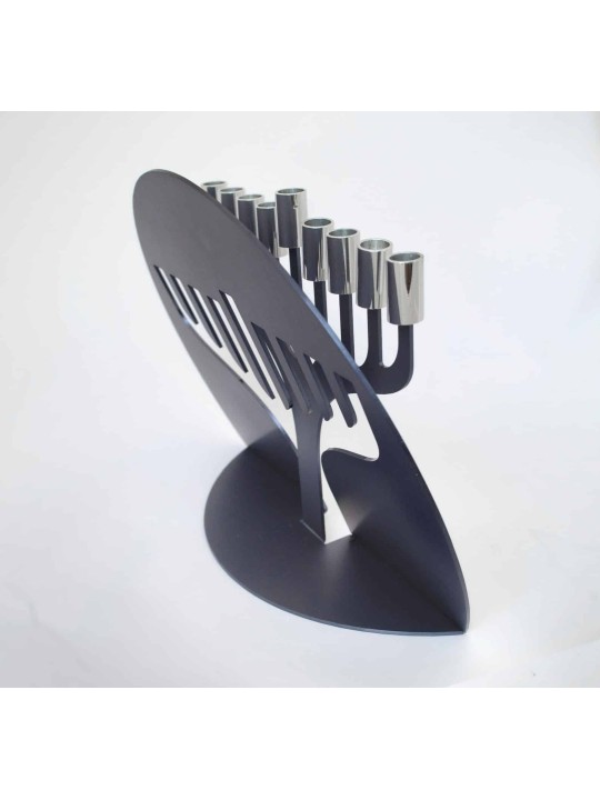 finition mate en aluminium formée unique de la Menorah 3D, cadeaux de mariage juifs