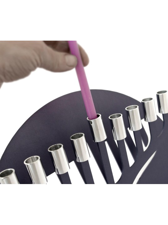 3D Unique Shaped Aluminum Menorah Matte Finish , Jewish Wedding Gifts