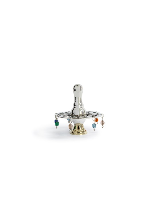 Hollow Dreidel with Multicolored Crystal Beads , Dreidels , Israeli Ju
