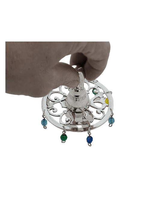 Hollow Dreidel with Multicolored Crystal Beads , Dreidels , Israeli Ju
