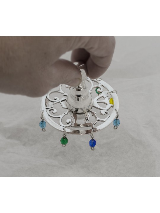 Hollow Dreidel with Multicolored Crystal Beads , Dreidels , Israeli Ju