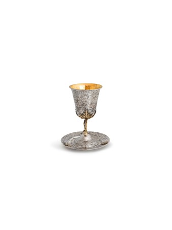 Plaque d’argent martelée unique florale, cadeaux Tu B’Av, Judaica israélien