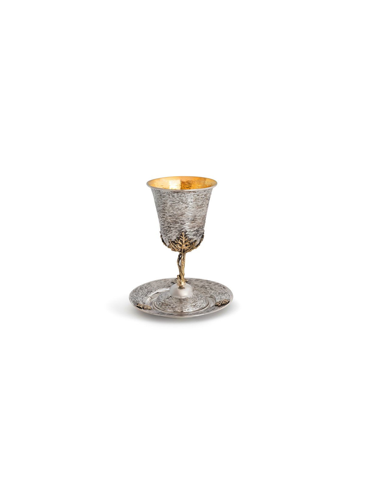 Plaque d’argent martelée unique florale, cadeaux Tu B’Av, Judaica israélien