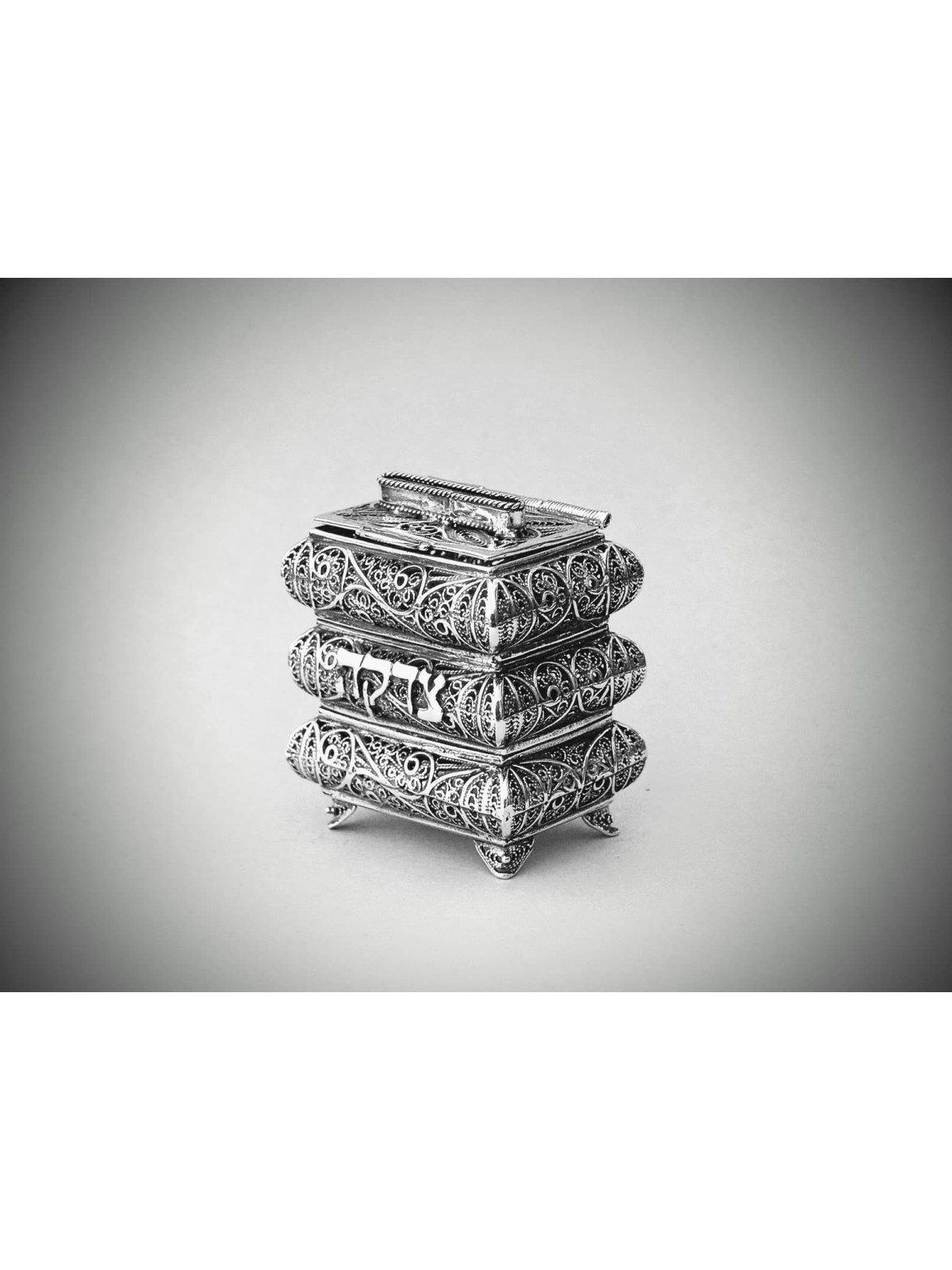 Petite forme unique de couches boîte de Tzedakah en argent, boîtes de Tzedakah, est