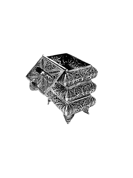 Petite forme unique de couches boîte de Tzedakah en argent, boîtes de Tzedakah, est