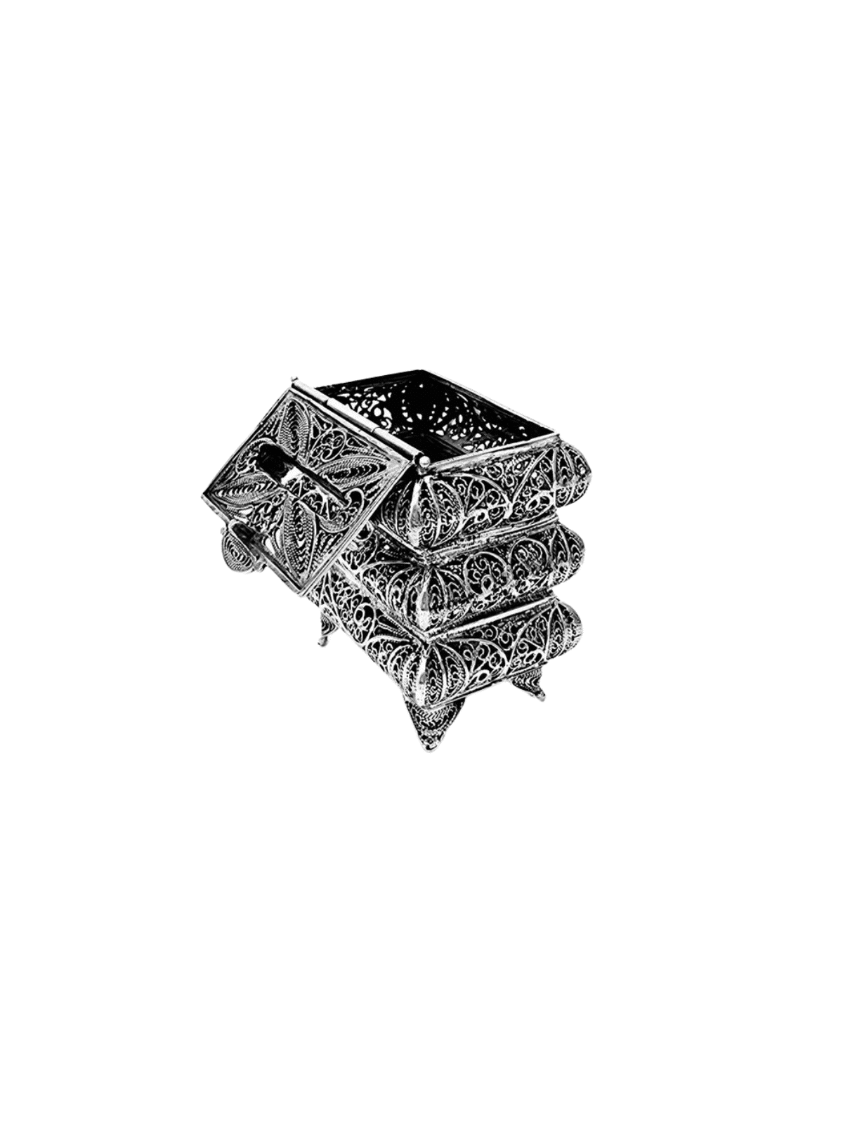 Petite forme unique de couches boîte de Tzedakah en argent, boîtes de Tzedakah, est