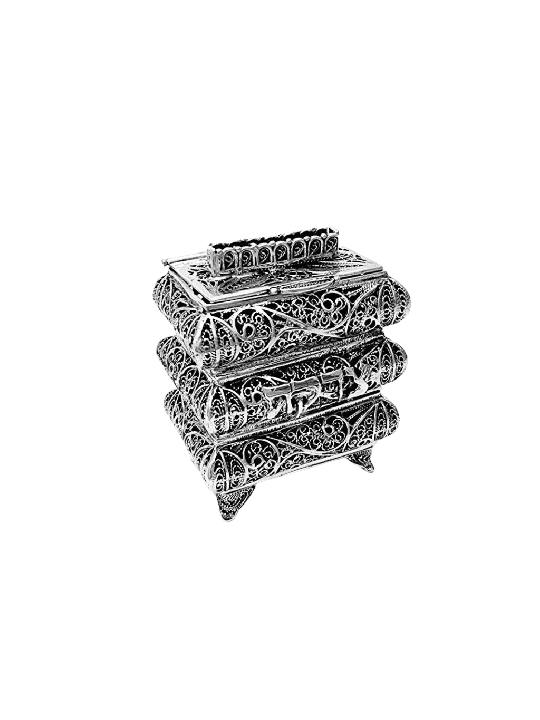 Petite forme unique de couches boîte de Tzedakah en argent, boîtes de Tzedakah, est