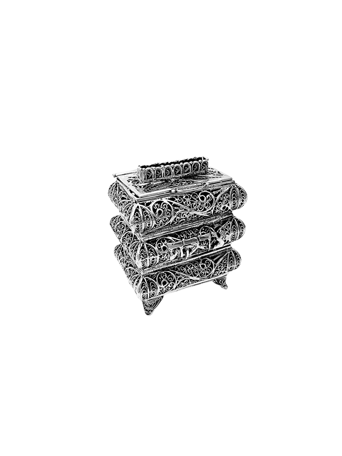Petite forme unique de couches boîte de Tzedakah en argent, boîtes de Tzedakah, est