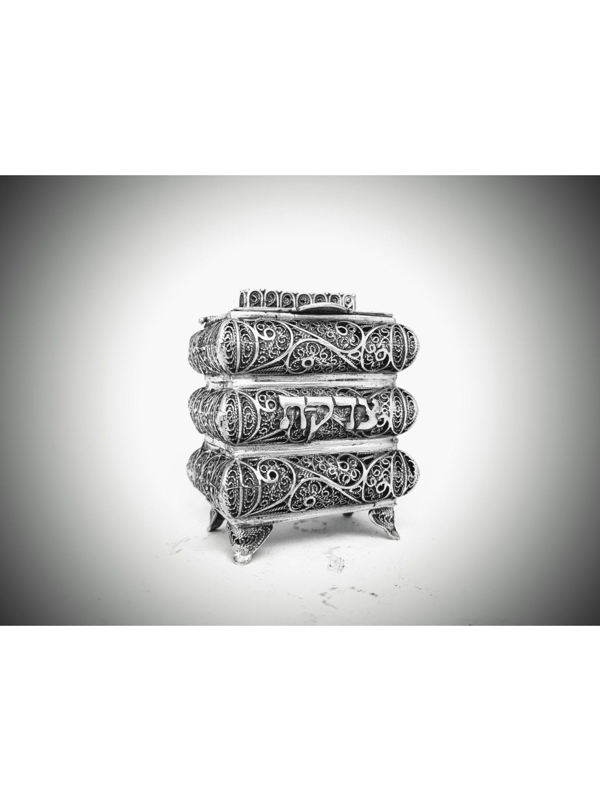 Small Unique Shape of Layers Silver Tzedakah box , Tzedakah Boxes , Is