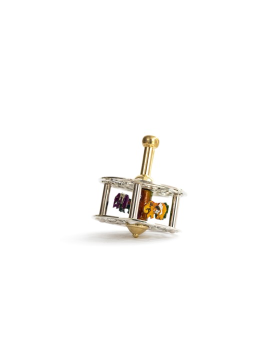 Dreidel avec émail froid et poignée en laiton , Dreidels , Judaica israélien