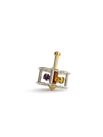 Dreidel avec émail froid et poignée en laiton , Dreidels , Judaica israélien