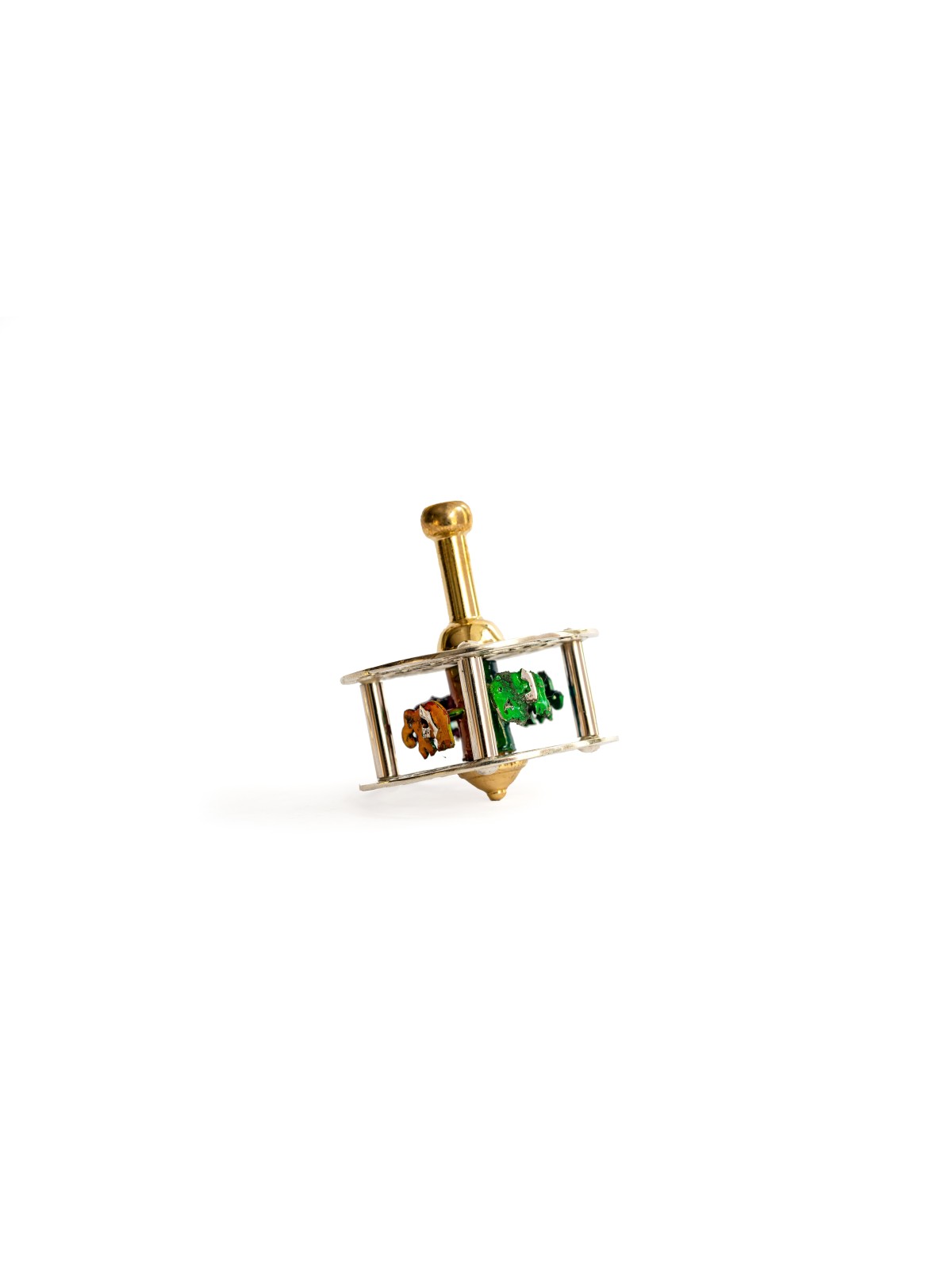 Dreidel with Cold Enamel & Brass Handle , Dreidels , Israeli Judaica