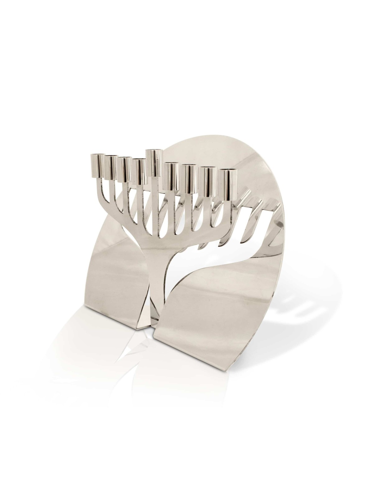 Hanukkah Menorah de finition brillante en aluminium unique, cadeau de mariage juif